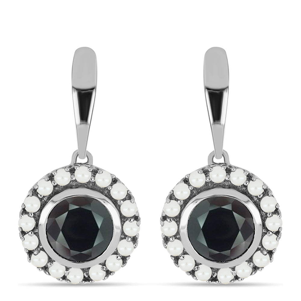 HopeaKorvakorut Obsidiaanilla ja Makeanveden Valkoisella Helmellä 1 