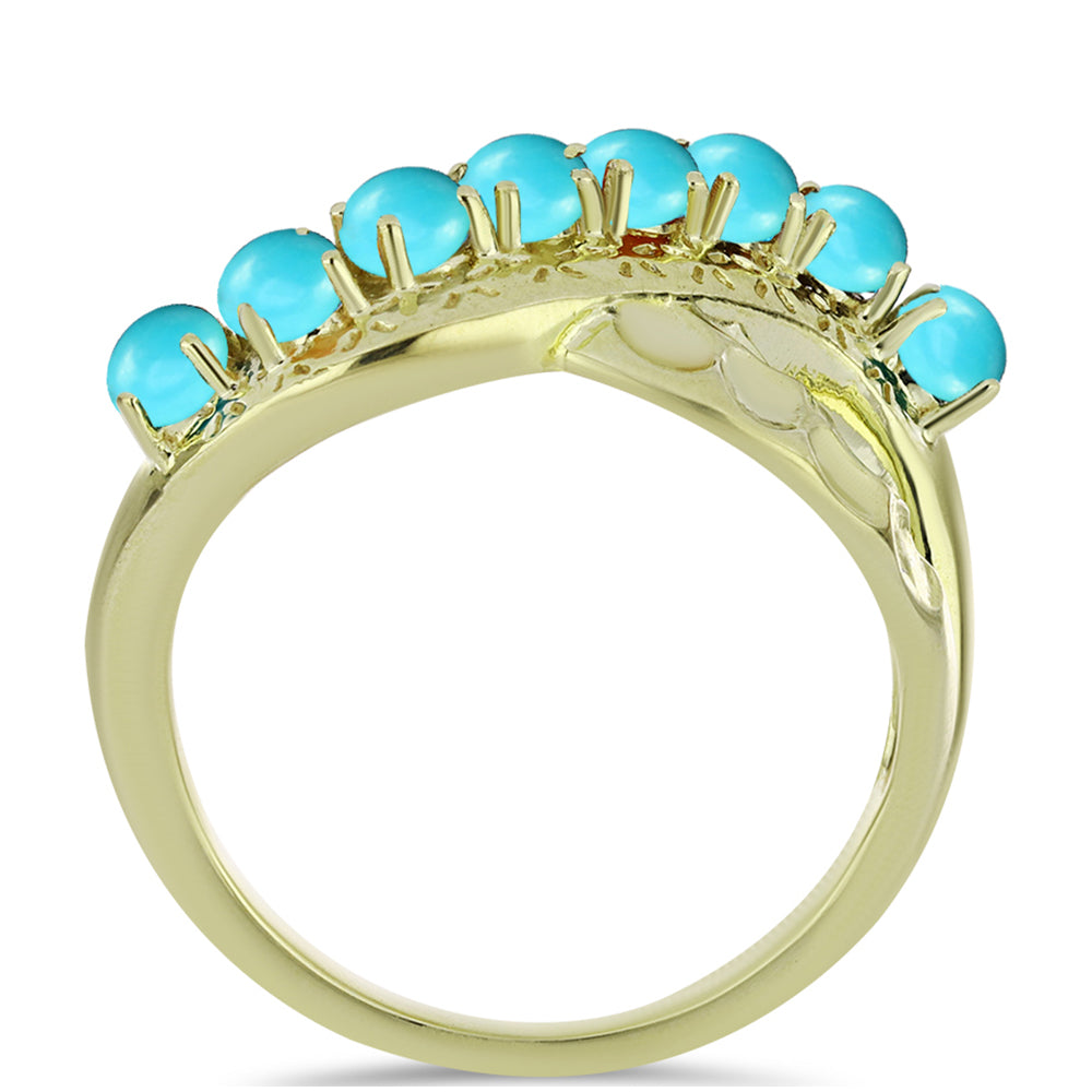 Kullattu hopeaSormus Ruususen Turkoosilla 2 