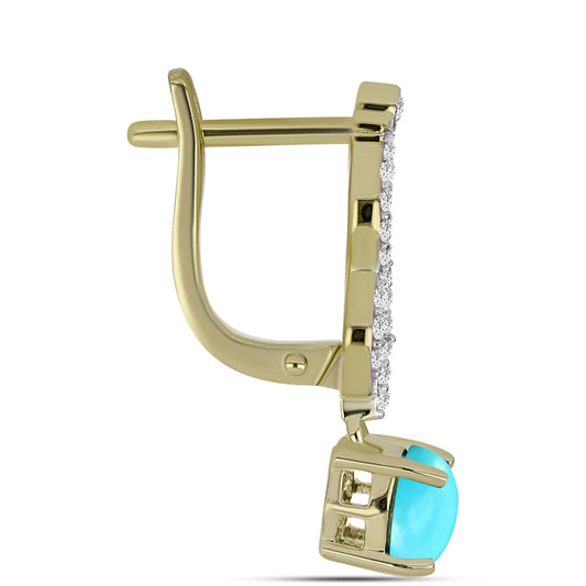 Kullatut hopeat Korvakorut Ruususen Turkoosilla ja Valkoisella Topaasilla