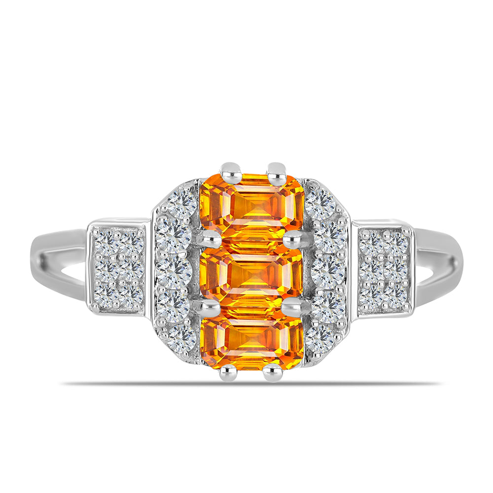 HopeaSormus Padparadschan Safiirilla ja Valkoisella Topaasilla 1 