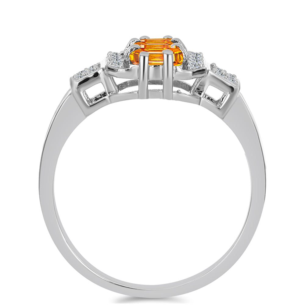 HopeaSormus Padparadschan Safiirilla ja Valkoisella Topaasilla