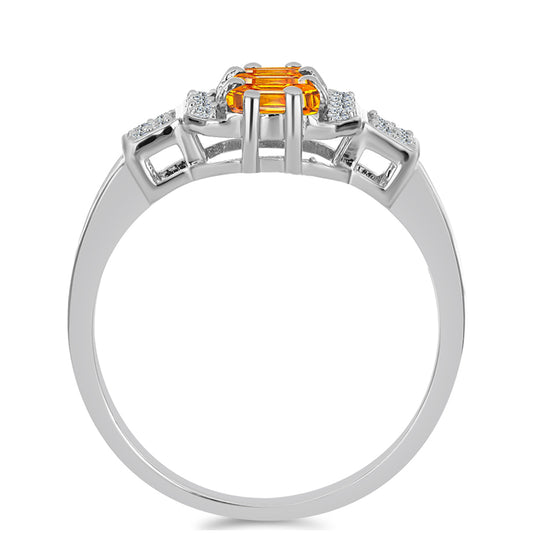 HopeaSormus Padparadschan Safiirilla ja Valkoisella Topaasilla