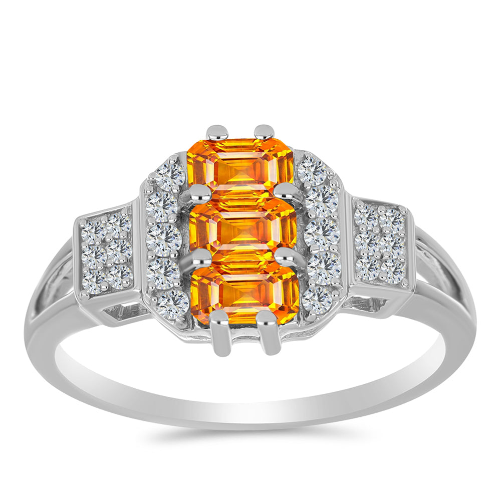 HopeaSormus Padparadschan Safiirilla ja Valkoisella Topaasilla 3 