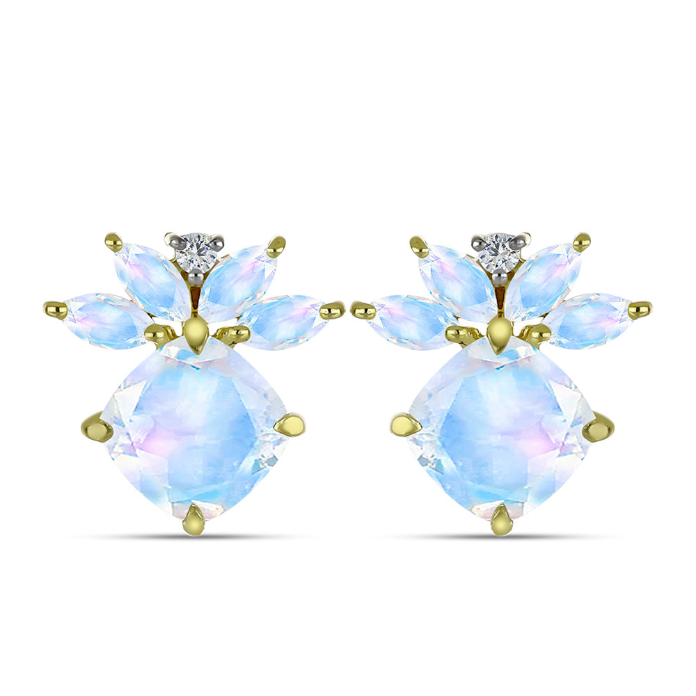 Kullatut hopeat Korvakorut Sateenkaarikuukivellä 1 