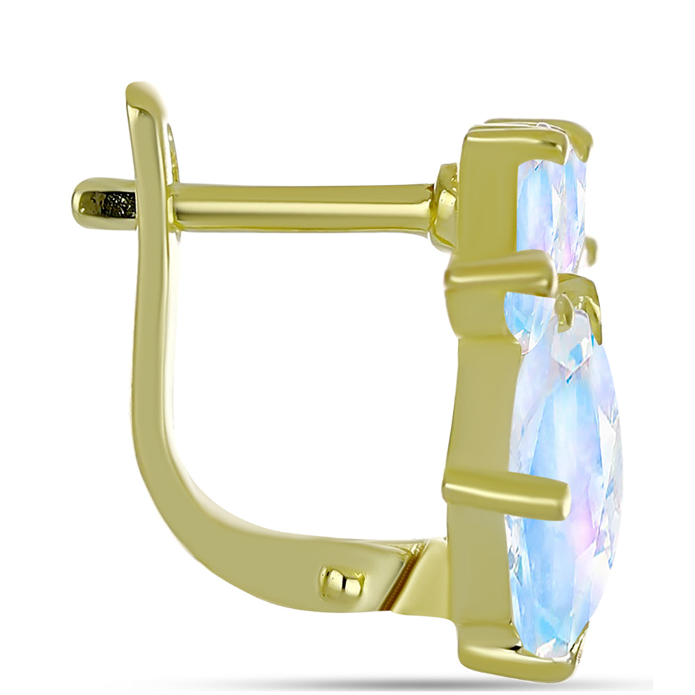 Kullatut hopeat Korvakorut Sateenkaarikuukivellä 2 