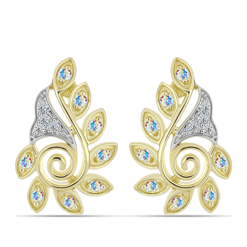 Kullatut hopeat Korvakorut Jäämoissanite ja Valkoisella Topaasilla 1 