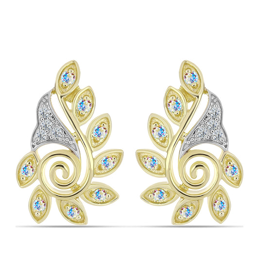 Kullatut hopeat Korvakorut Jäämoissanite ja Valkoisella Topaasilla