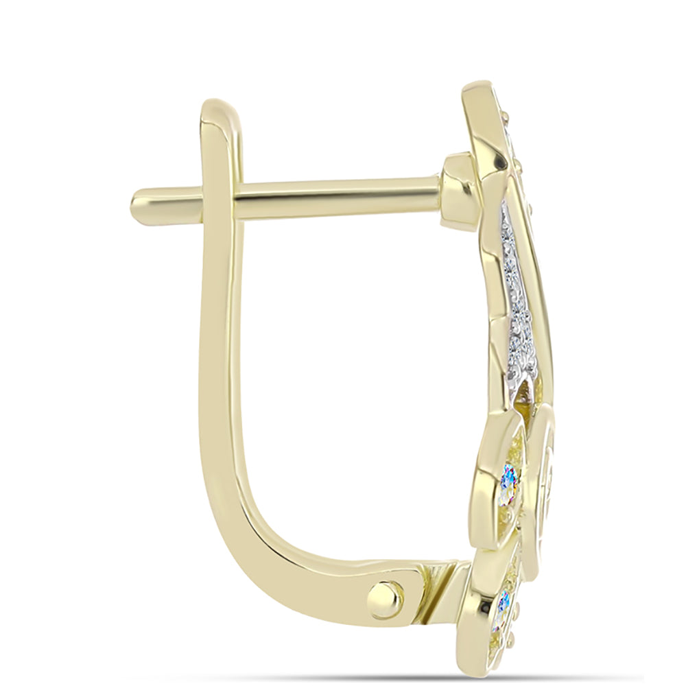 Kullatut hopeat Korvakorut Jäämoissanite ja Valkoisella Topaasilla 2 