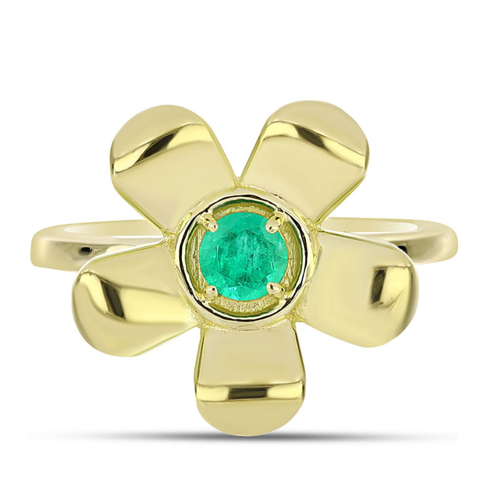 Kullattu hopeaSormus Kolumbian Smaragdilla