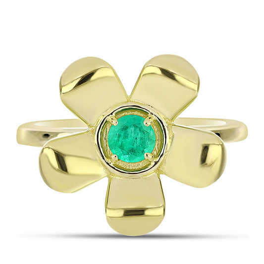 Kullattu hopeaSormus Kolumbian Smaragdilla