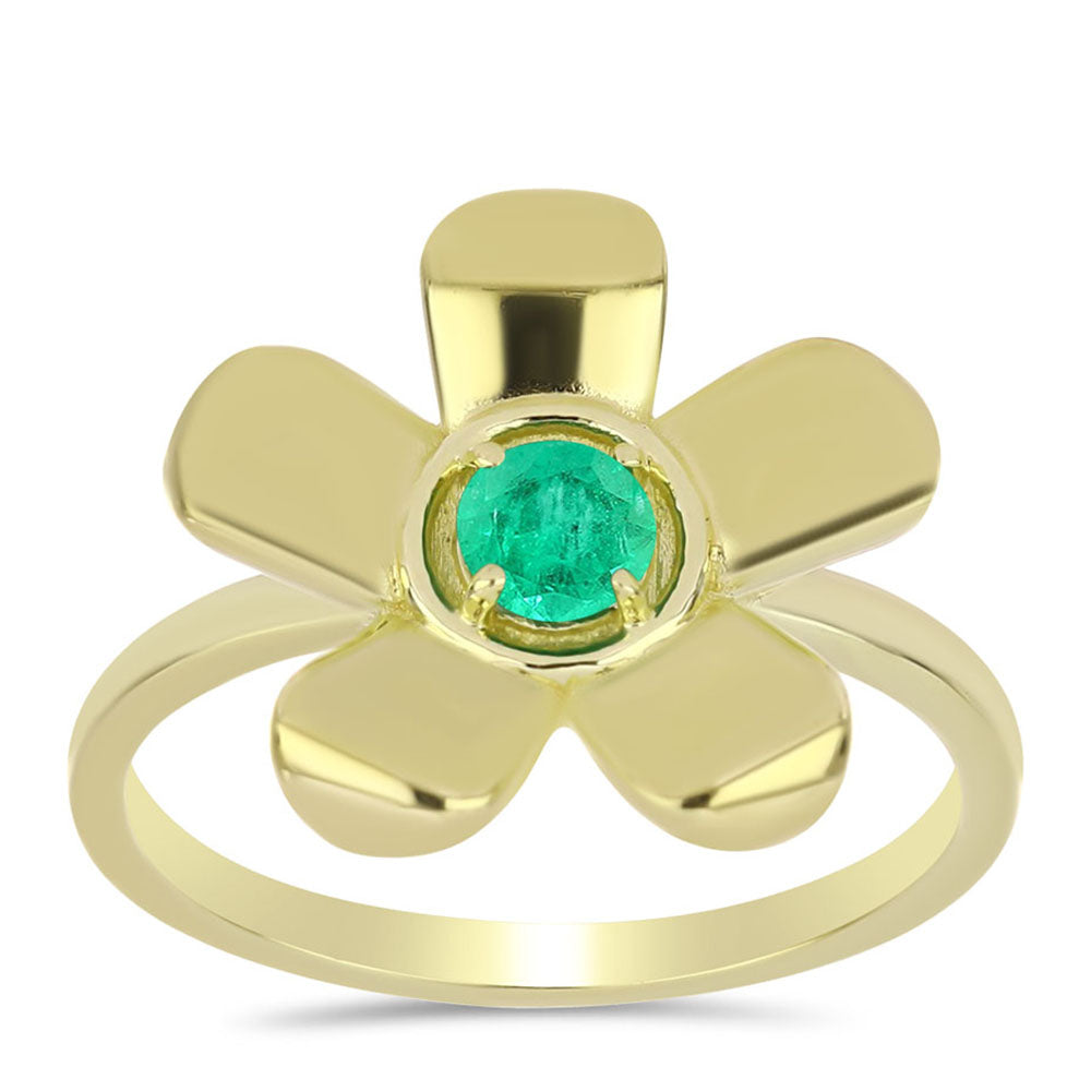 Kullattu hopeaSormus Kolumbian Smaragdilla