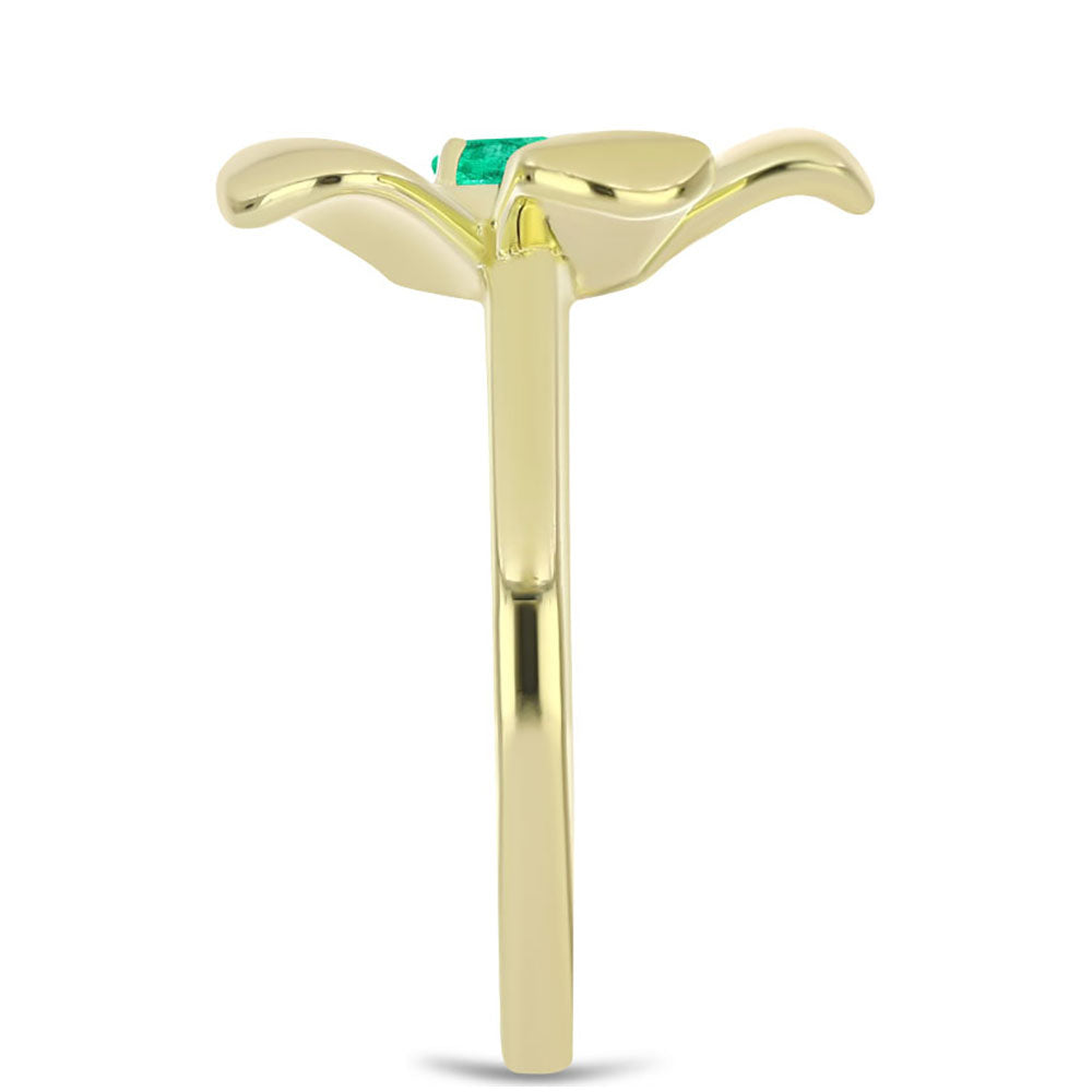 Kullattu hopeaSormus Kolumbian Smaragdilla