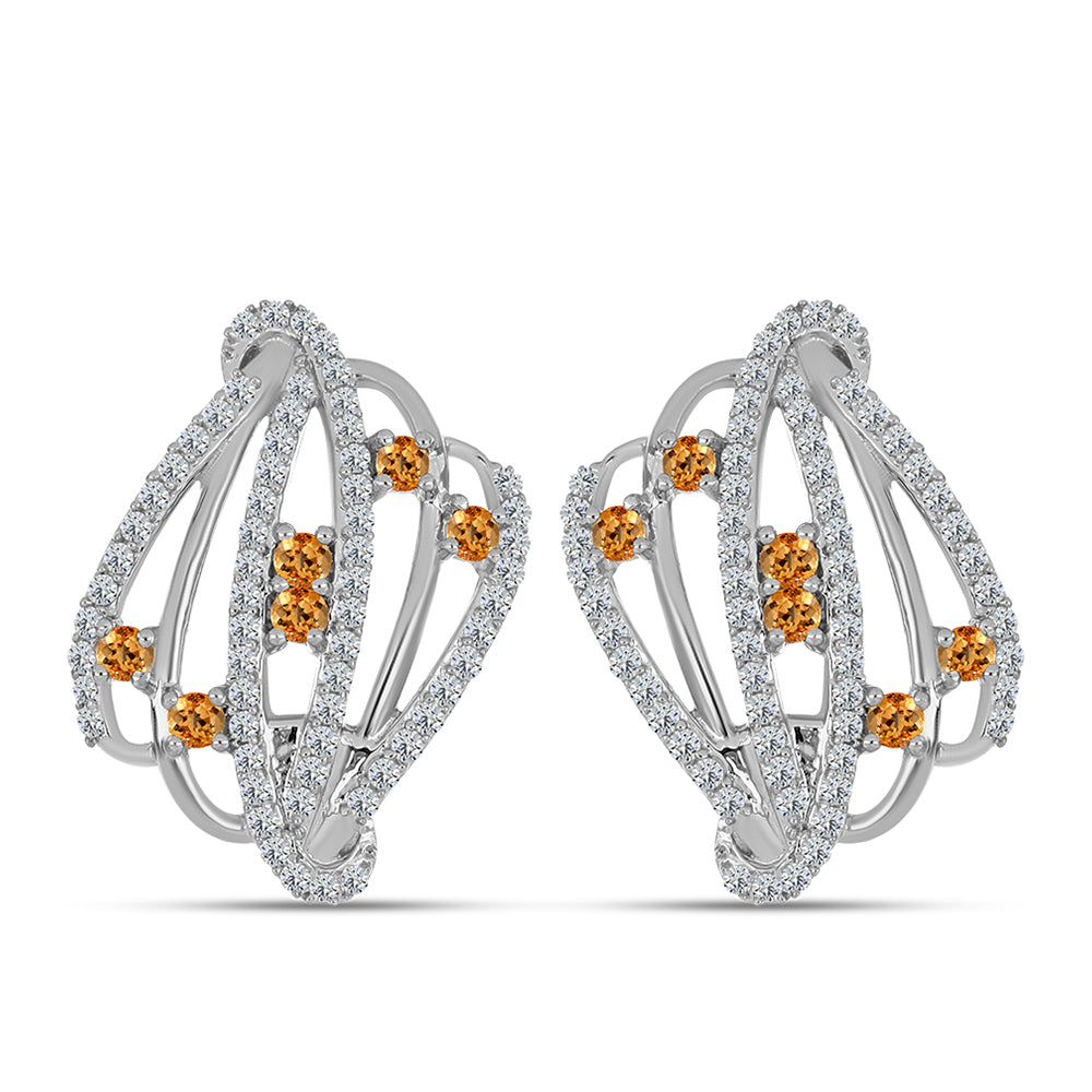 HopeaKorvakorut Keisarillinen keltainen topaasi ja Valkoisella Topaasilla