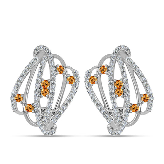 HopeaKorvakorut Keisarillinen keltainen topaasi ja Valkoisella Topaasilla