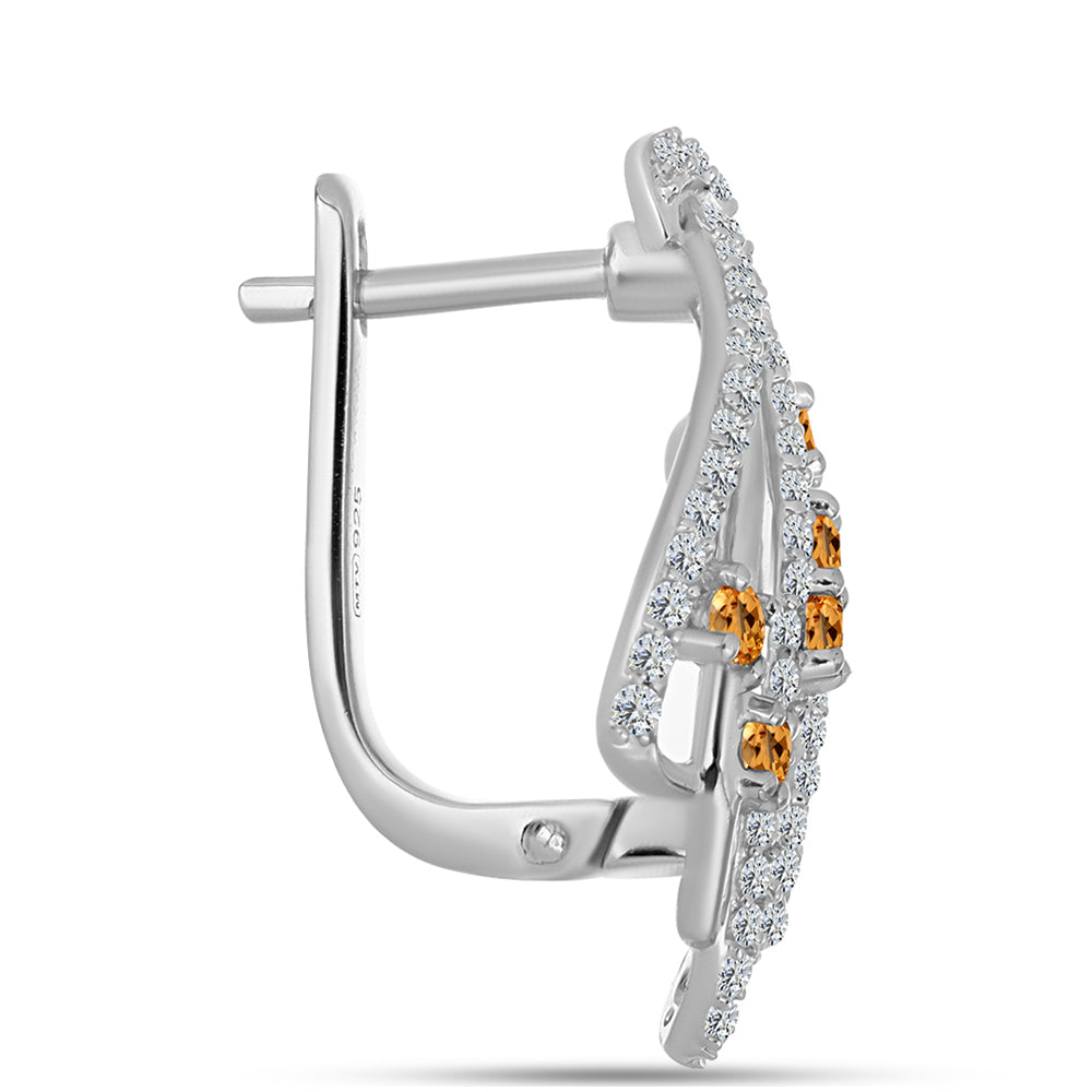 HopeaKorvakorut Keisarillinen keltainen topaasi ja Valkoisella Topaasilla 2 