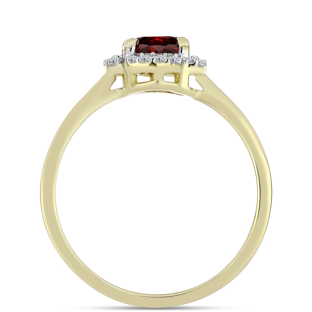 Kullattu hopeaSormus Barton Granaatilla ja Valkoisella Topaasilla