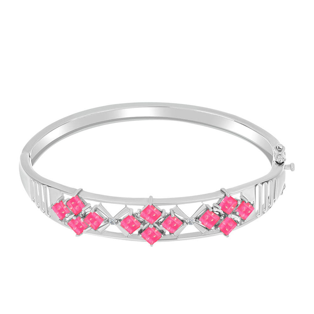 HopeaRannerenkaalla Lega Dembin Vaaleanpunaisella Opaalilla ja Valkoisella Topaasilla 1 