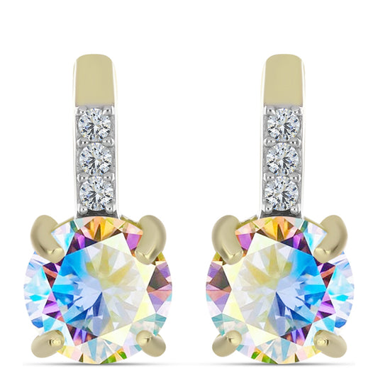 Kullatut hopeat Korvakorut Jäämoissanite ja Valkoisella Topaasilla