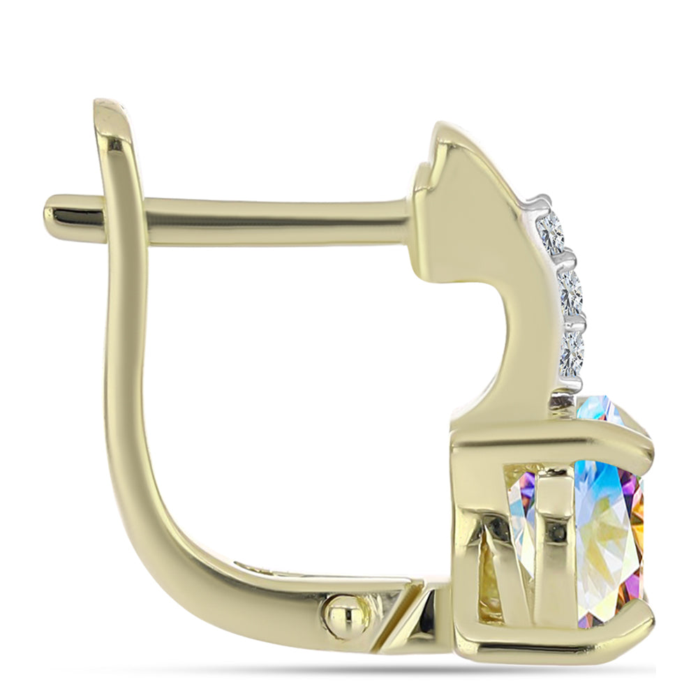 Kullatut hopeat Korvakorut Jäämoissanite ja Valkoisella Topaasilla 2 