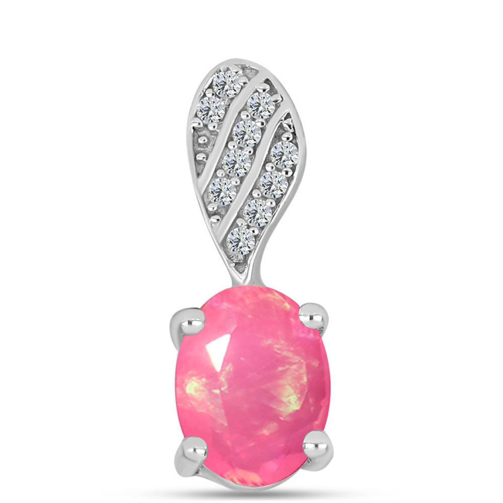 HopeaRiipus Lega Dembin Vaaleanpunaisella Opaalilla ja Valkoisella Topaasilla 1 