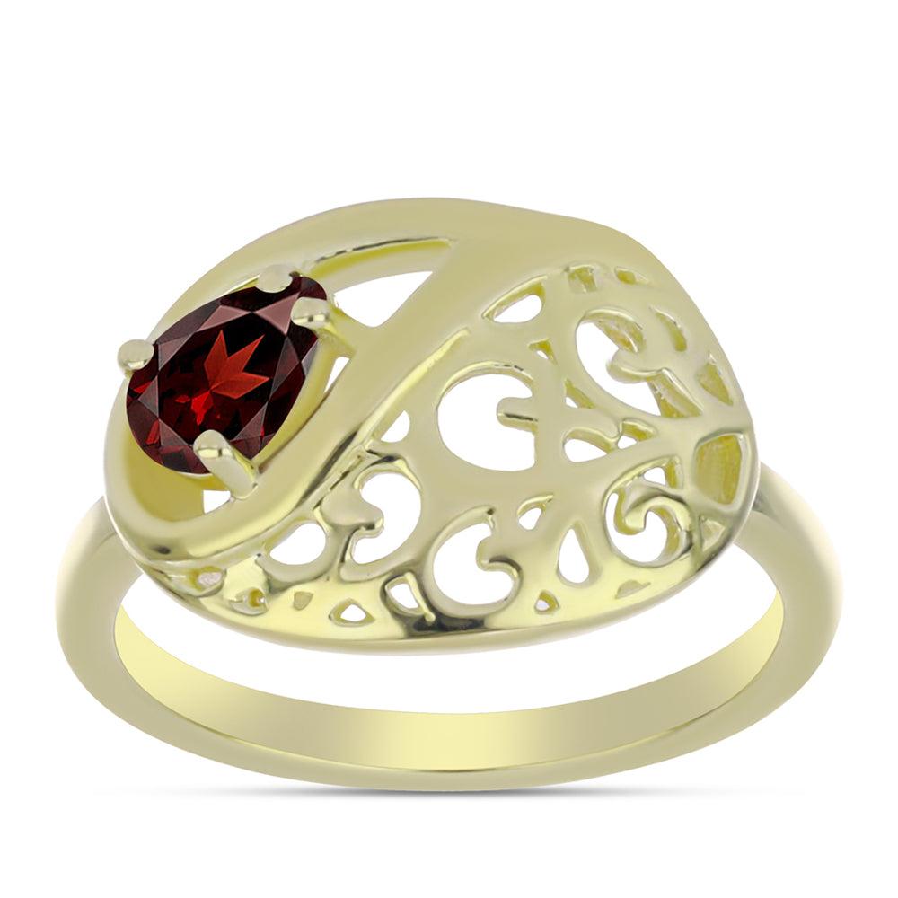 Kullattu hopeaSormus Barton Granaatilla