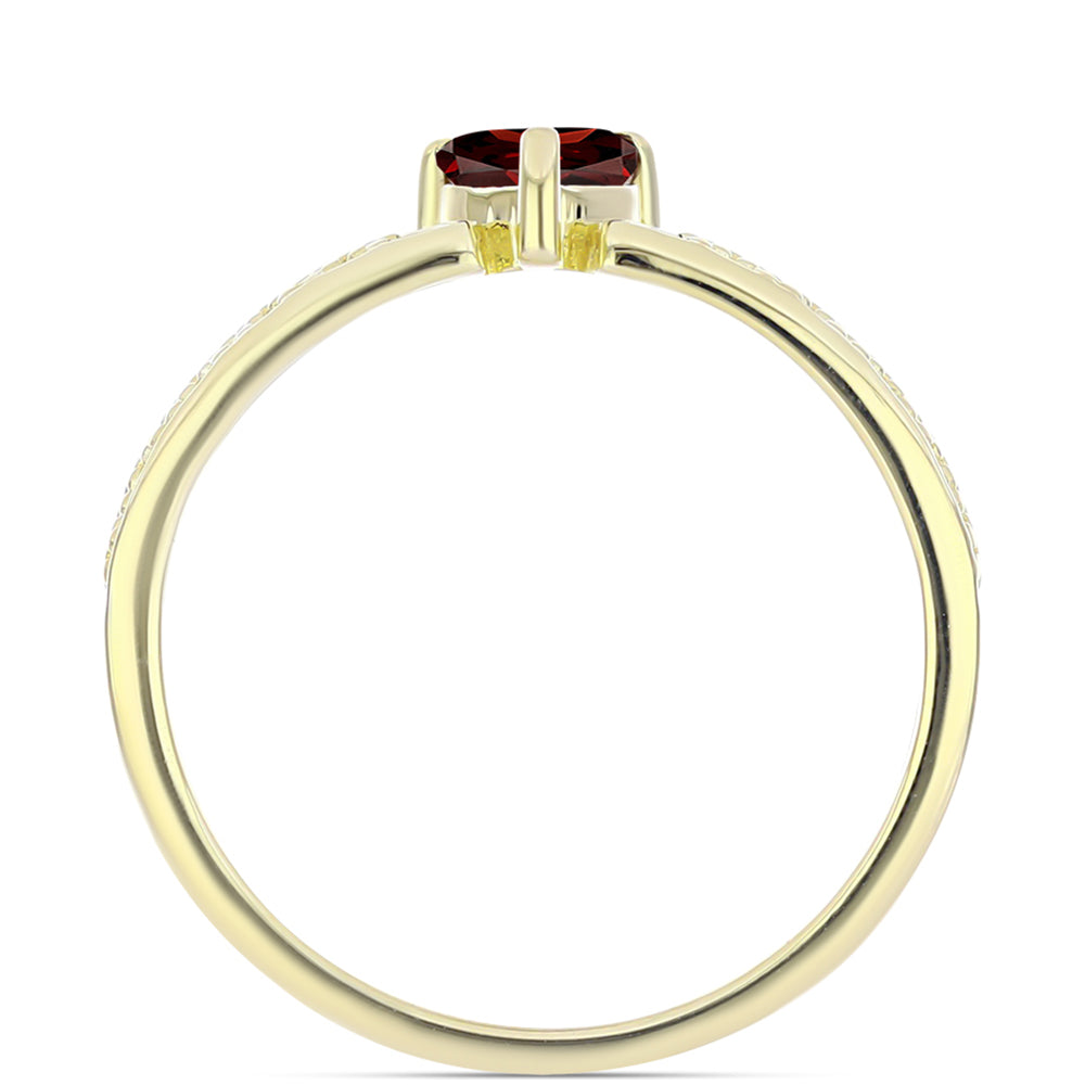 Kullattu hopeaSormus Barton Granaatilla