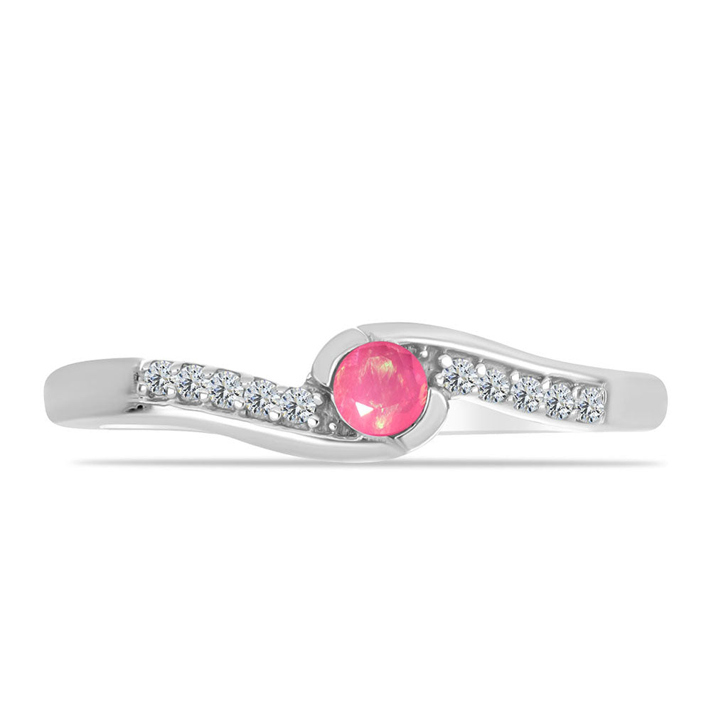 HopeaSormus Lega Dembin Vaaleanpunaisella Opaalilla ja Valkoisella Topaasilla 1 