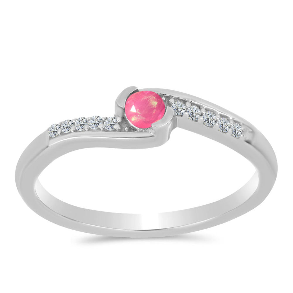 HopeaSormus Lega Dembin Vaaleanpunaisella Opaalilla ja Valkoisella Topaasilla