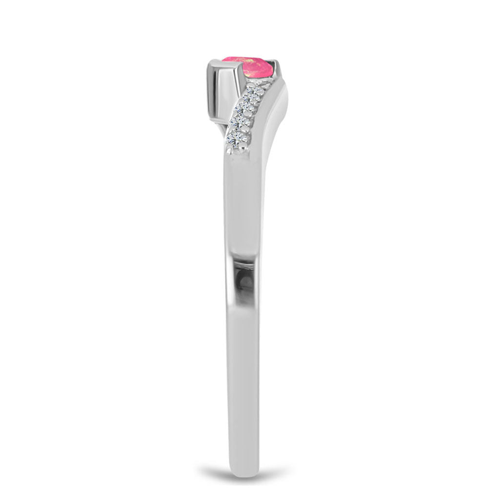 HopeaSormus Lega Dembin Vaaleanpunaisella Opaalilla ja Valkoisella Topaasilla