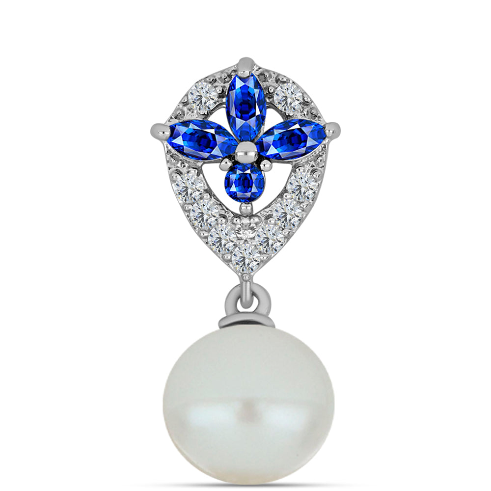 HopeaRiipus Australialaisella Sinisellä Safiirilla ja Makeanveden Valkoisella Helmellä 1 