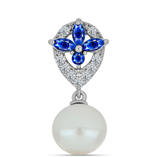 HopeaRiipus Australialaisella Sinisellä Safiirilla ja Makeanveden Valkoisella Helmellä