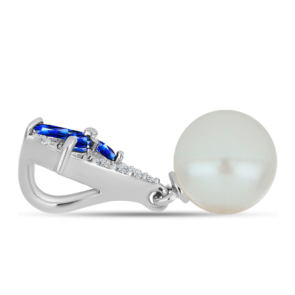 HopeaRiipus Australialaisella Sinisellä Safiirilla ja Makeanveden Valkoisella Helmellä 2 