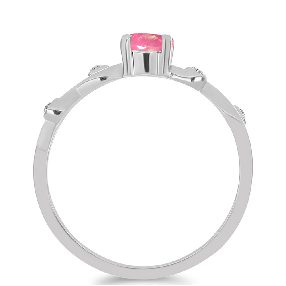 HopeaSormus Lega Dembin Vaaleanpunaisella Opaalilla ja Valkoisella Topaasilla 2 