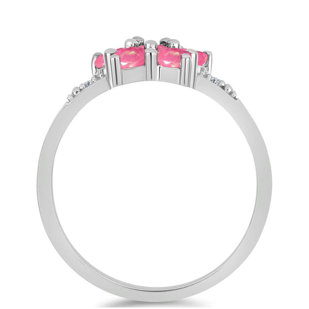 HopeaSormus Lega Dembin Vaaleanpunaisella Opaalilla ja Valkoisella Topaasilla 2 