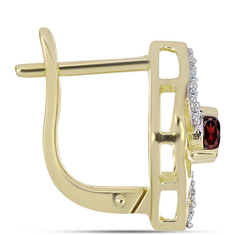 Kullatut hopeat Korvakorut Barton Granaatilla ja Valkoisella Topaasilla 2 