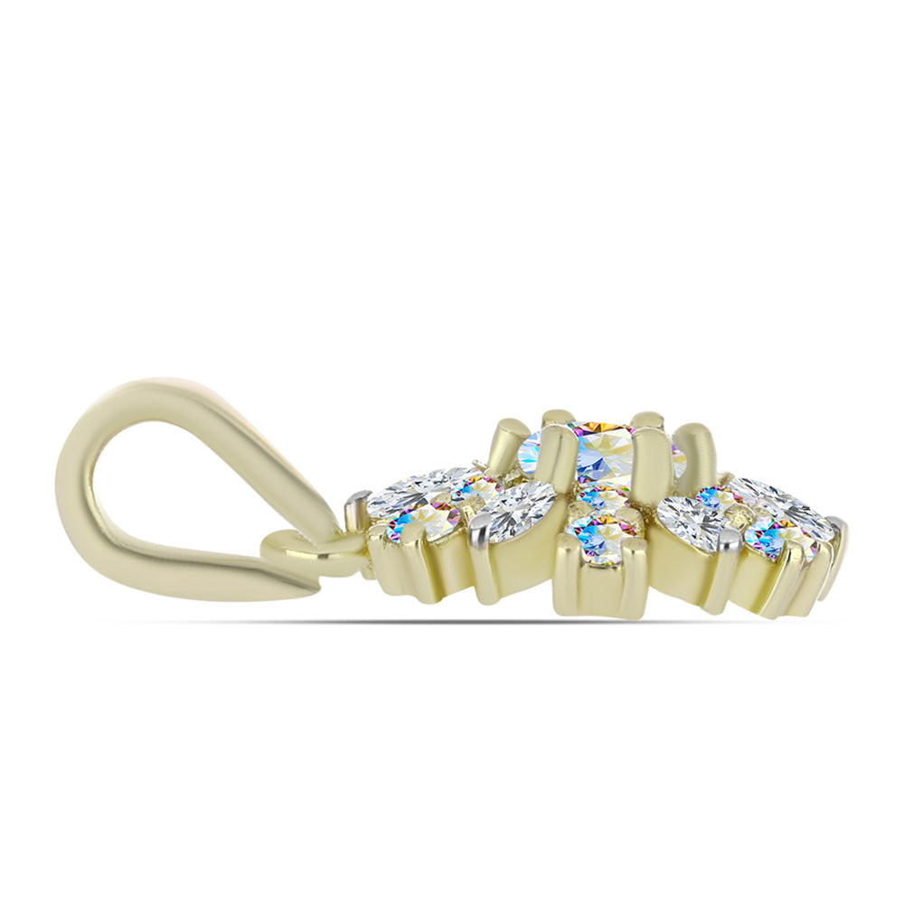 Kullattu hopeaRiipus Jäämoissanite ja Valkoisella Zirkonilla 2 