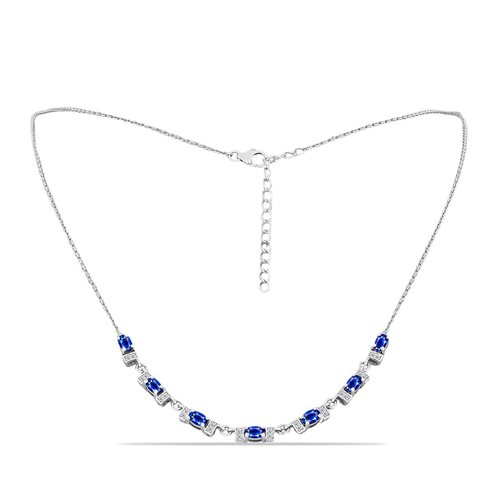 HopeaKaulakoru Australialaisella Sinisellä Safiirilla ja Valkoisella Topaasilla 1 