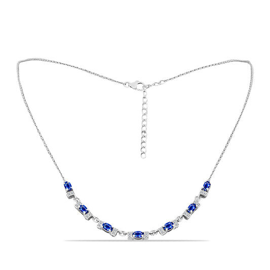 HopeaKaulakoru Australialaisella Sinisellä Safiirilla ja Valkoisella Topaasilla