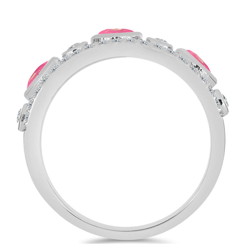 HopeaSormus Lega Dembin Vaaleanpunaisella Opaalilla ja Valkoisella Topaasilla 2 