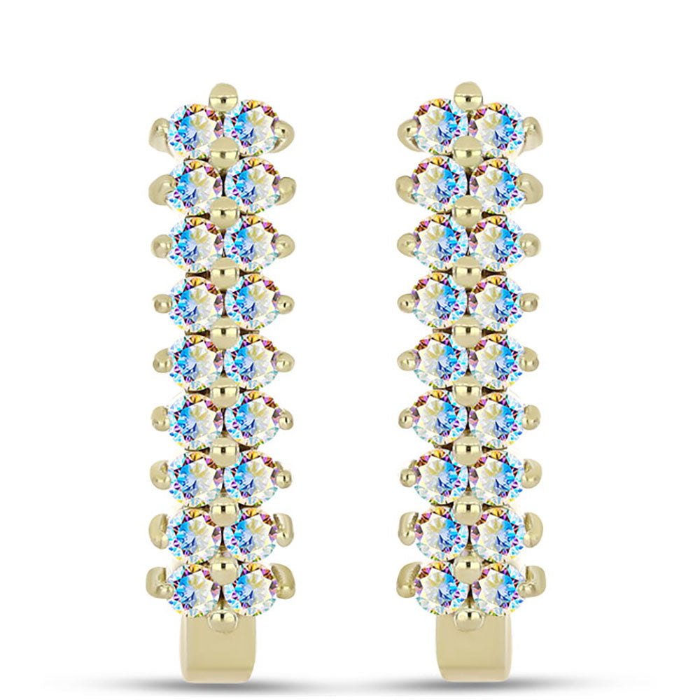 Kullatut hopeat Korvakorut Jäämoissanite