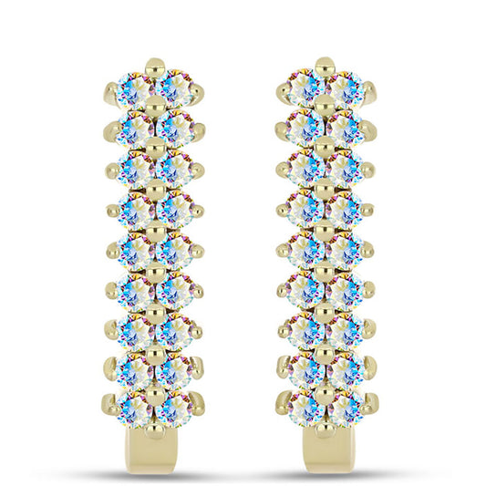 Kullatut hopeat Korvakorut Jäämoissanite