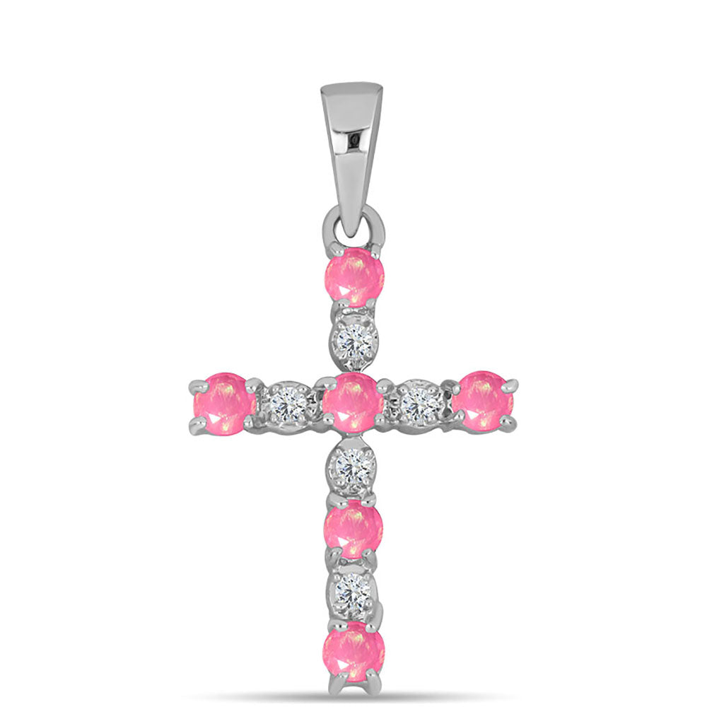 HopeaRiipus Lega Dembin Vaaleanpunaisella Opaalilla ja Valkoisella Topaasilla 1 