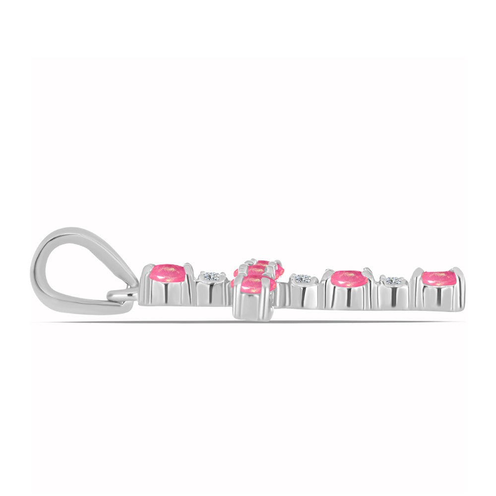 HopeaRiipus Lega Dembin Vaaleanpunaisella Opaalilla ja Valkoisella Topaasilla 2 