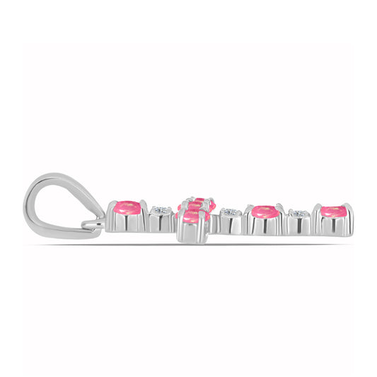 HopeaRiipus Lega Dembin Vaaleanpunaisella Opaalilla ja Valkoisella Topaasilla