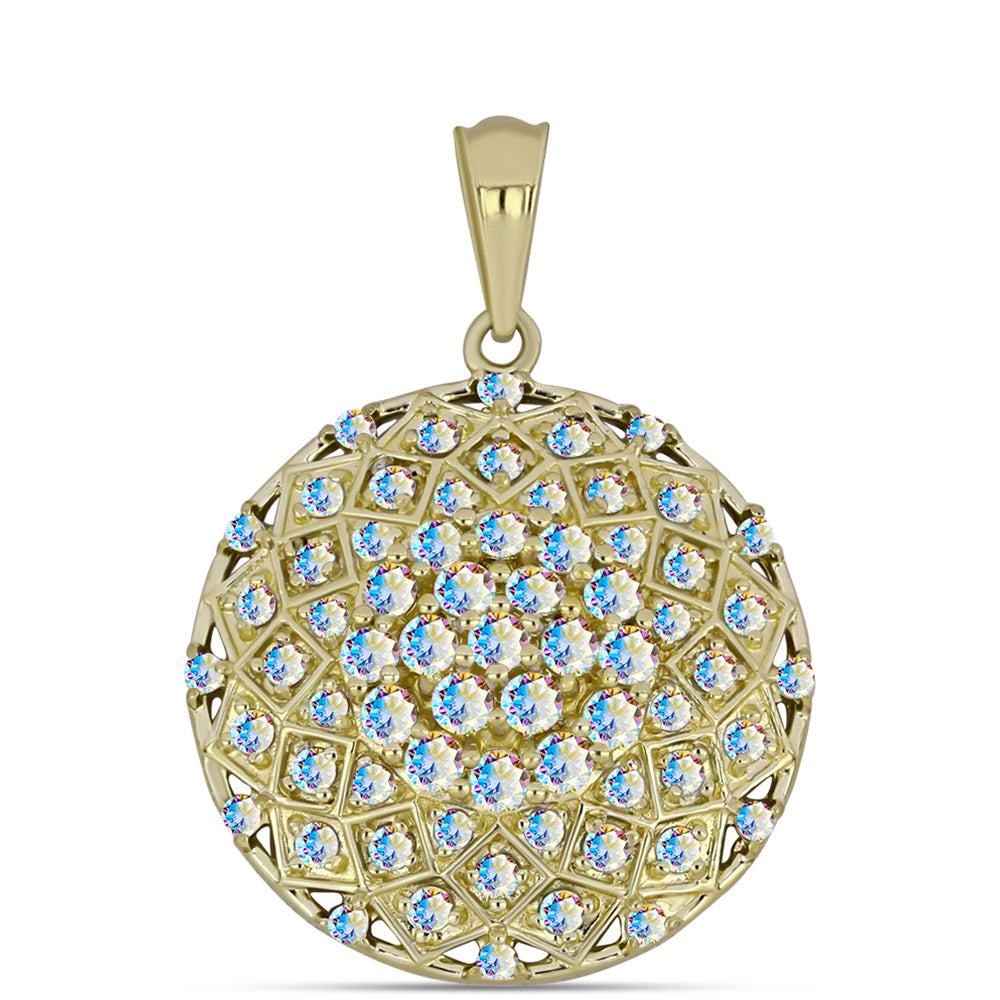 Kullattu hopeaRiipus Jäämoissanite 1 