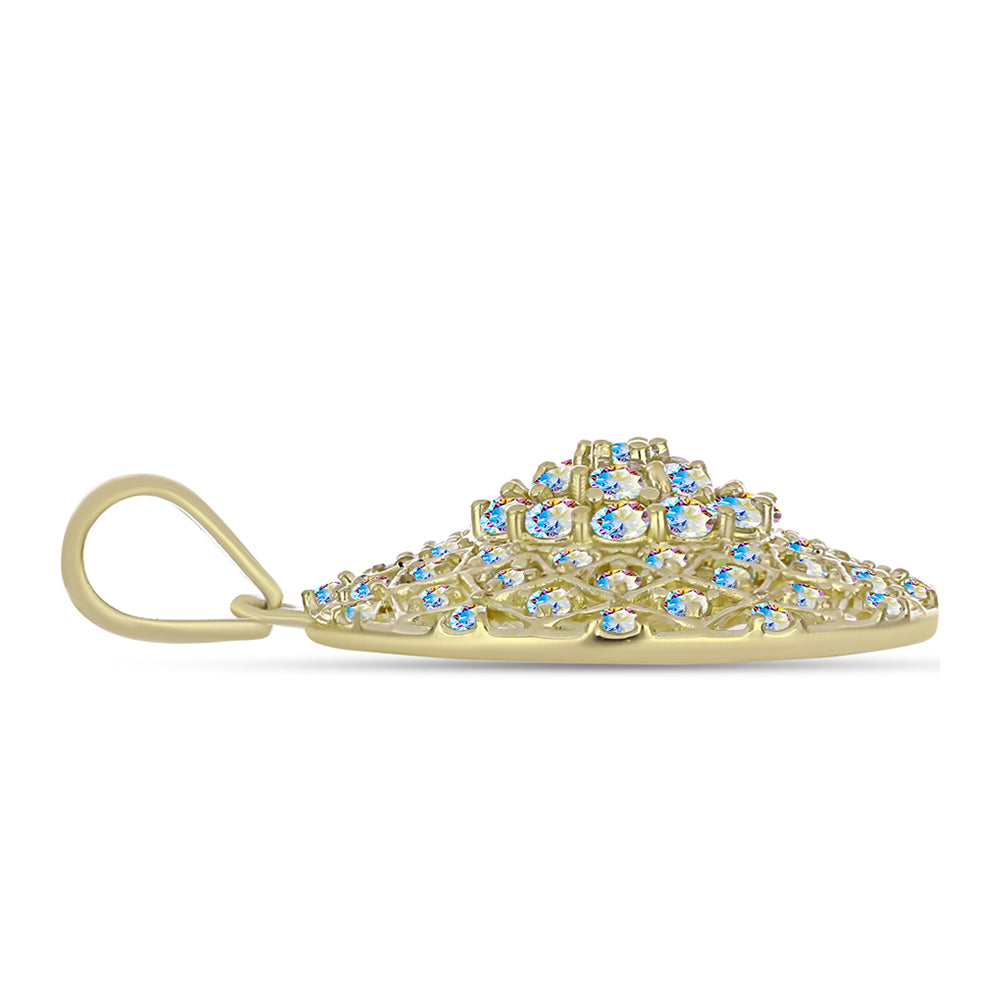 Kullattu hopeaRiipus Jäämoissanite
