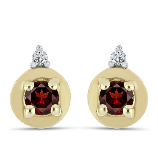 Kullatut hopeat Korvakorut Barton Granaatilla ja Valkoisella Topaasilla