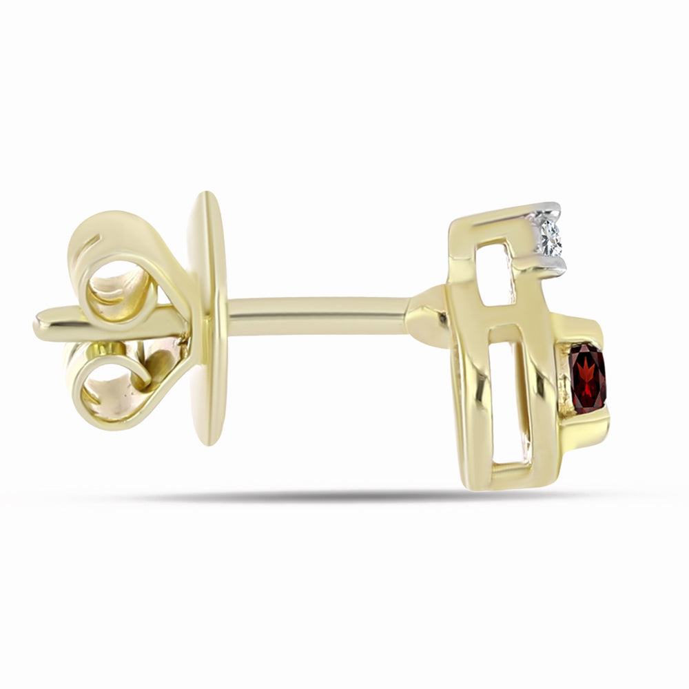 Kullatut hopeat Korvakorut Barton Granaatilla ja Valkoisella Topaasilla 2 