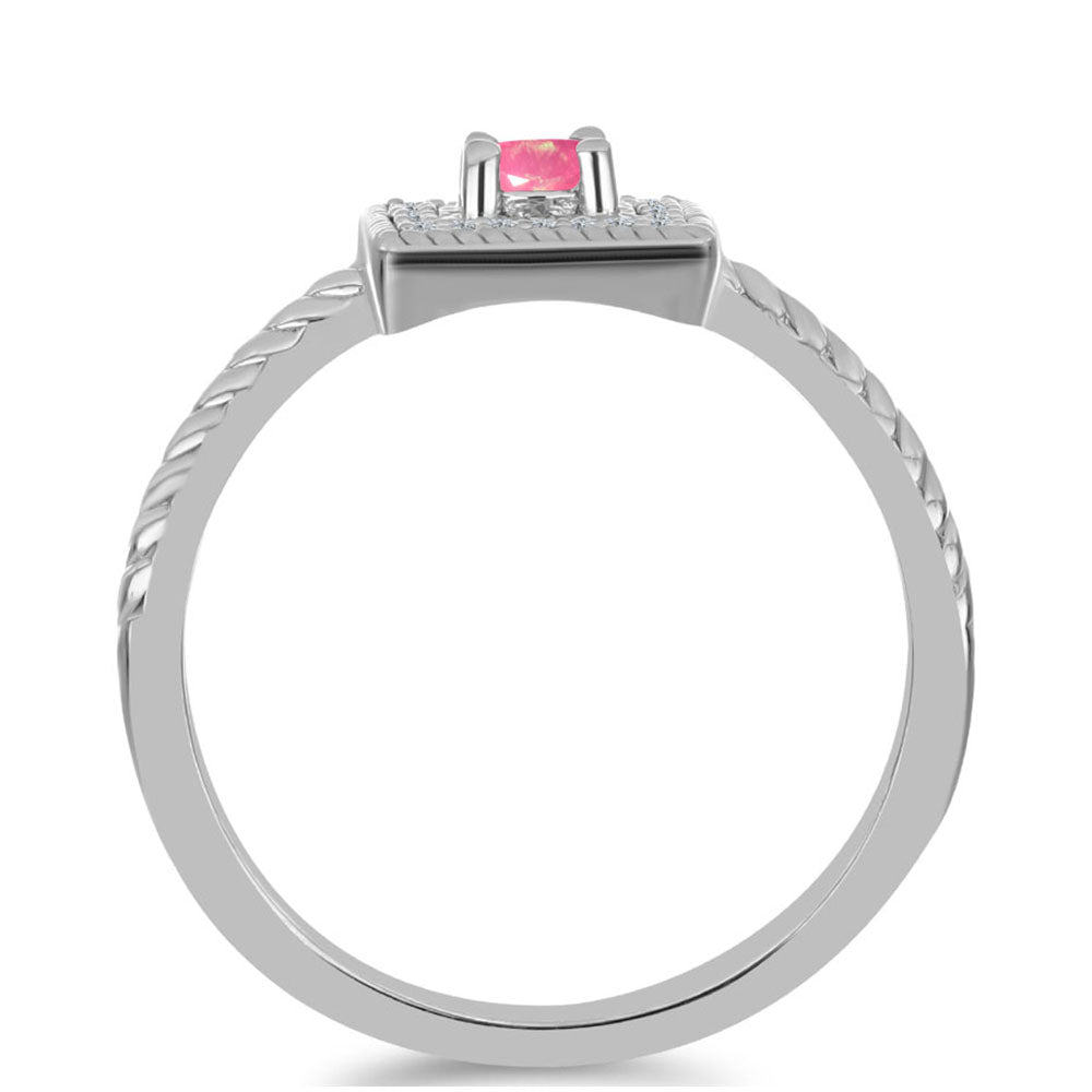 HopeaSormus Lega Dembin Vaaleanpunaisella Opaalilla ja Valkoisella Topaasilla 2 