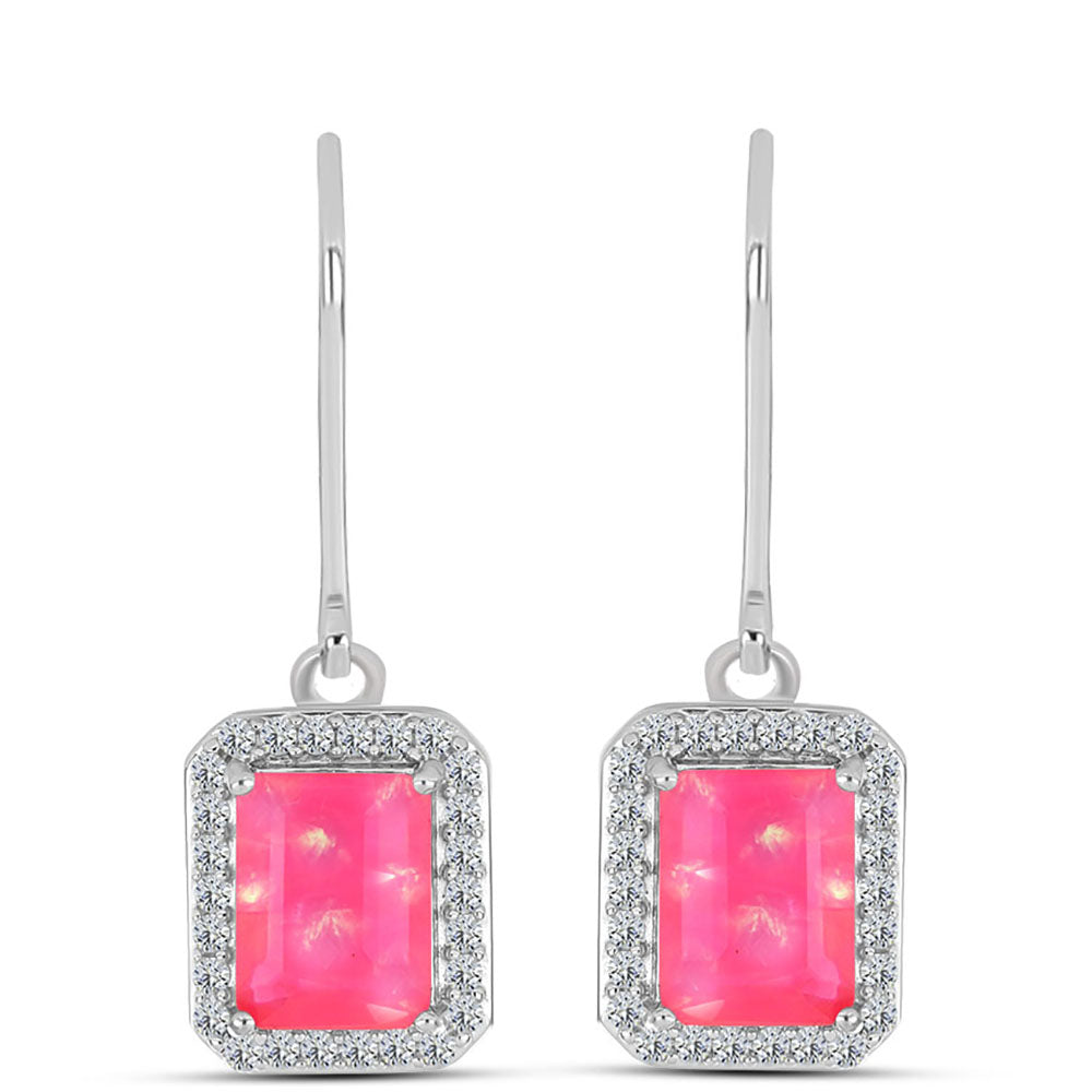 HopeaKorvakorut Lega Dembin Vaaleanpunaisella Opaalilla ja Valkoisella Topaasilla